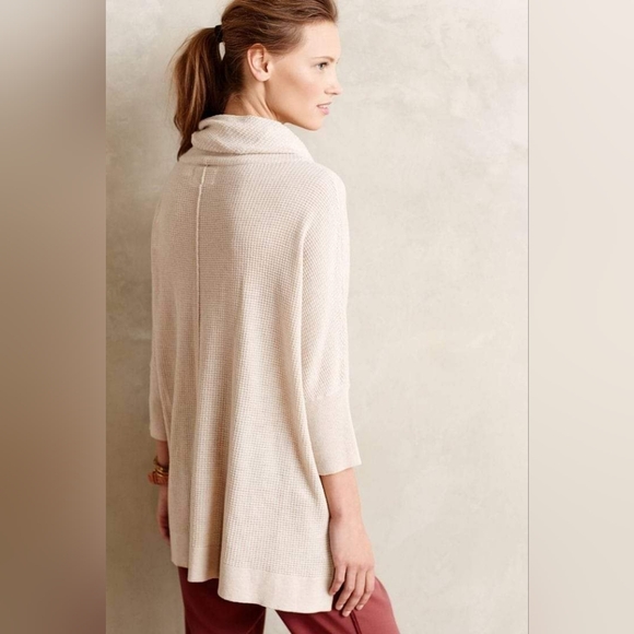 Anthropologie Field Flower Waffled Cowl Neck Sweater - Picture 2 of 4